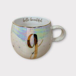 Altar’d State Iridescent Monogram Mug “g” Hello Beautiful Shimmery Coffee Cup